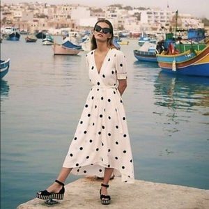 Anthropologie Maeve polka dot wrap dress